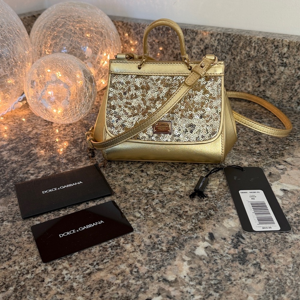 Dolce & Gabbana Mini Sicily Metallic Crossbody